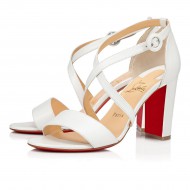 Christian Louboutin Loubi Bee 85mm Leather Sandals White Women