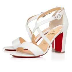 Christian Louboutin Loubi Bee 85mm Leather Sandals White Women