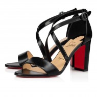 Christian Louboutin Loubi Bee 85mm Leather Sandals Black Women