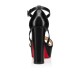 Christian Louboutin Loubi Bee Alta 130mm Leather Platform Sandals Black Women