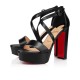 Christian Louboutin Loubi Bee Alta 130mm Leather Platform Sandals Black Women