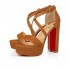 Christian Louboutin Loubi Bee Alta 130mm Suede Platform Sandals Brown Women