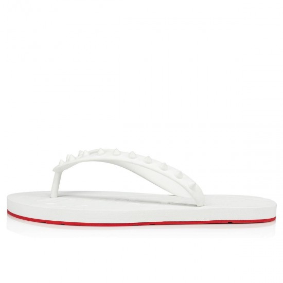 Christian Louboutin Loubi Flip Donna Leather Flip Flops White Women