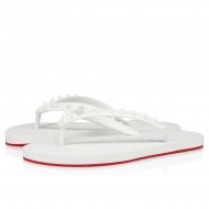 Christian Louboutin Loubi Flip Donna Leather Flip Flops White Women