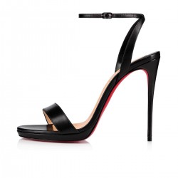 Christian Louboutin Loubi Queen 120mm Nappa Sandals Black Women