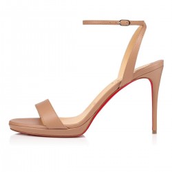 Christian Louboutin Loubi Queen 100mm Leather Sandals Nude Women