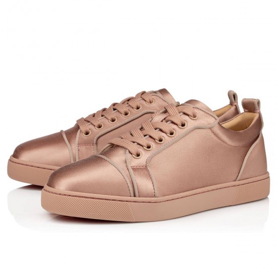 Christian Louboutin Louis Junior Orlato Satin Low Top Sneakers Nude 2 Women