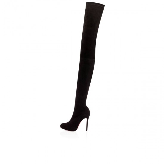 Christian Louboutin Louise XI 120mm Suede Thigh High Boots Black Women