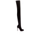 Christian Louboutin Louise XI 120mm Suede Thigh High Boots Black Women