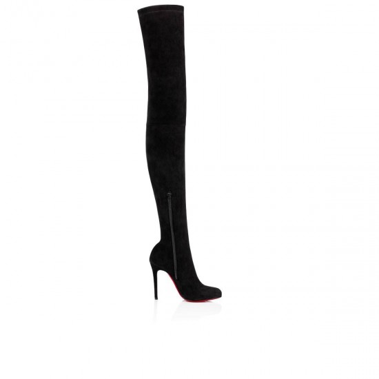 Christian Louboutin Louise X 100mm Suede Thigh High Boots Black Women