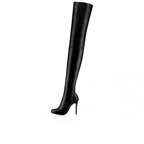 Christian Louboutin Louise X 100mm Leather Thigh High Boots Black Women