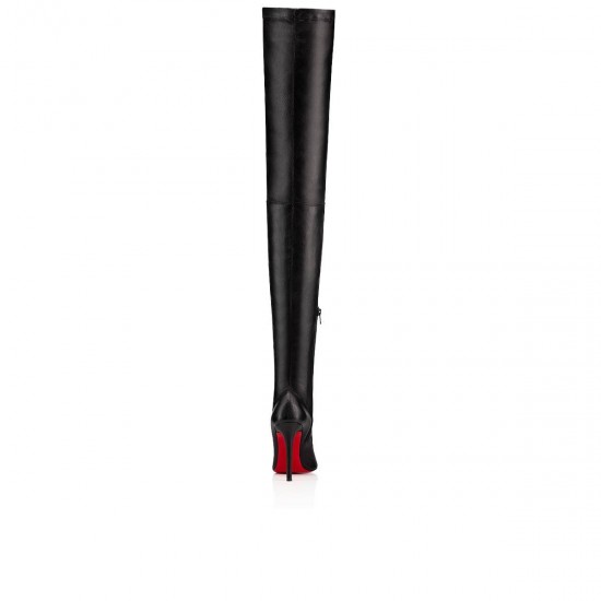 Christian Louboutin Louise X 100mm Leather Thigh High Boots Black Women