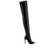 Christian Louboutin Louise X 100mm Leather Thigh High Boots Black Women