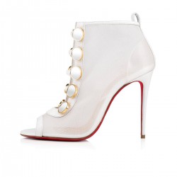 Christian Louboutin Marikate 100mm Leather Ankle Boots Version Snow Women