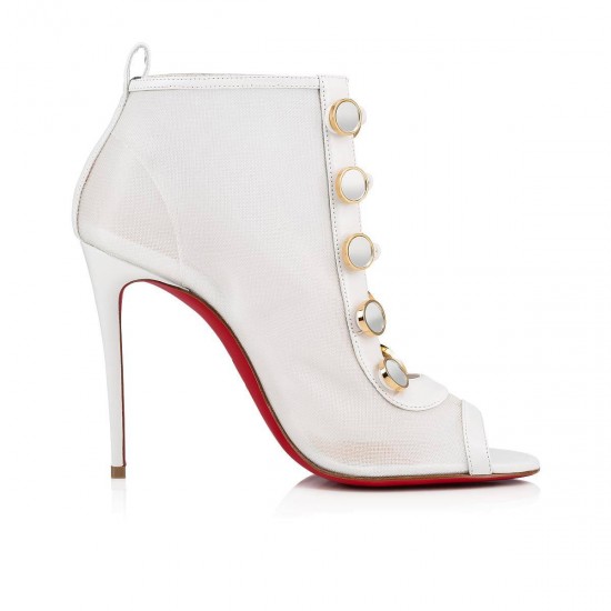 Christian Louboutin Marikate 100mm Leather Ankle Boots Version Snow Women