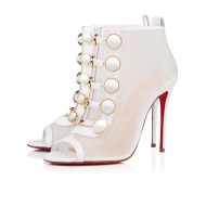 Christian Louboutin Marikate 100mm Leather Ankle Boots Version Snow Women