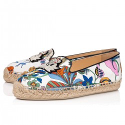 Christian Louboutin Nanou Orlato Donna Crepe Satin Espadrilles Bianco multi Women