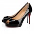 Christian Louboutin New Very Prive 100mm Patent Leather Peep Toe Pumps Black Women