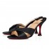 Christian Louboutin Nicol Is Back 85mm Crepe Satin/Satin/Lurex Mules Black Women