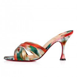 Christian Louboutin Nicol Is Back 85mm Crepe Satin/Satin/Lurex Mules Red Women