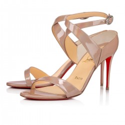 Christian Louboutin Open Liloo 85mm Patent Leather Sandals Nude Women