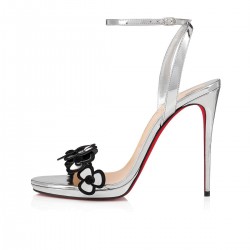 Christian Louboutin Pansy Queen 120mm Specchio Sandals Silver Women