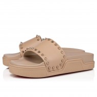 Christian Louboutin Pool Stud Donna Calf Slides Nude 1 Women