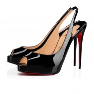 Christian Louboutin Private Number 120mm Patent Leather Peep Toe Pumps Black Women
