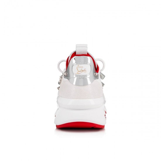 Christian Louboutin Red Runner Donna Glitter Mini Low Top Sneakers Version White Women