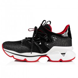 Christian Louboutin Red Runner Donna Glitter Mini Low Top Sneakers Version Black Women