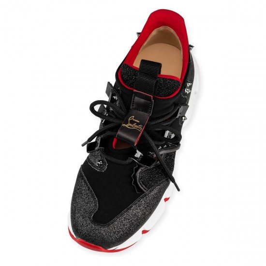 Christian Louboutin Red Runner Donna Glitter Mini Low Top Sneakers Version Black Women