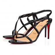 Christian Louboutin Selima 85mm Calf Strappy Sandals Black Women