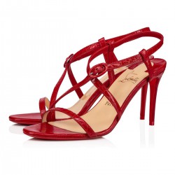Christian Louboutin Selima 85mm Calf Ali Strappy Sandals Red Women