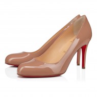Christian Louboutin Simple Pump 85mm Patent Leather Pumps Nude Women