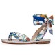 Christian Louboutin Spetsos Crepe Satin Flat Sandals Bianco multi Women