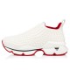 Christian Louboutin Spike Sock Donna 30mm Neoprene Low Top Sneakers White/Snow Mat Women