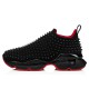 Christian Louboutin Spike Sock Donna 30mm Neoprene Low Top Sneakers Black/Black Mat Women