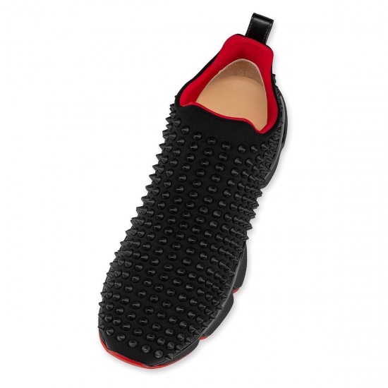 Christian Louboutin Spike Sock Donna 30mm Neoprene Low Top Sneakers Black/Black Mat Women