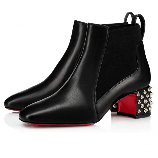 Christian Louboutin Study 55mm Leather Chelsea Boots Black/Silver Women