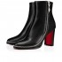 Christian Louboutin Telezip 85mm Leather Booties Black/Black Lucido Women