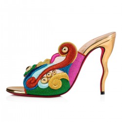 Christian Louboutin Thimpumule 100mm Crepe Satin Mules Version Multi Women