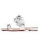 Christian Louboutin Tina In The Desert Specchio Flat Sandals Silver Women