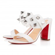 Christian Louboutin Tina In The Desert 85mm Calf Leather Sandals White Women