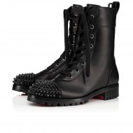 Christian Louboutin Ts Croc Leather Combat Boots Black Women