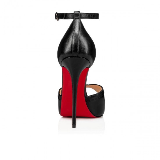 Christian Louboutin Very Cathy 120mm Leather Platform Sandals Black Women