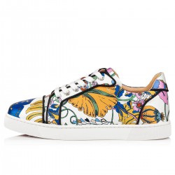 Christian Louboutin Vieira Orlato Crepe Satin Low Top Sneakers Bianco multi Women