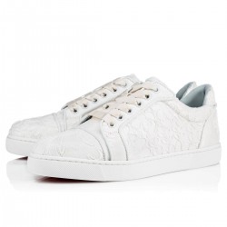 Christian Louboutin Vieira Orlato Lace Low Top Sneakers White Women