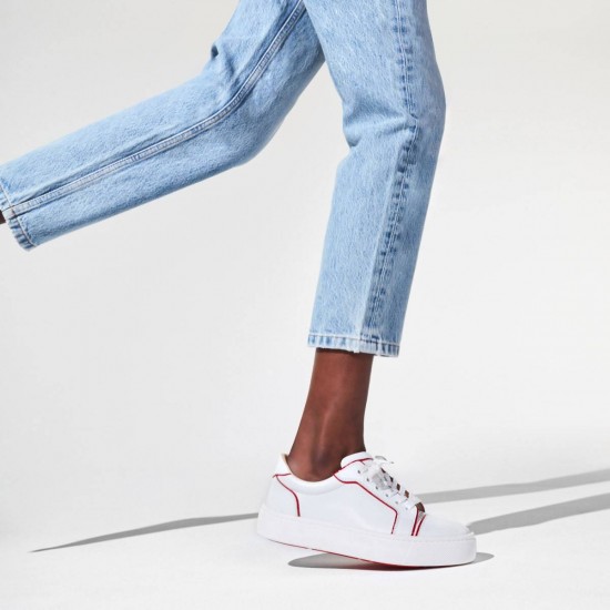 Christian Louboutin Vieirissima Calf Low Top Sneakers White/Red Women